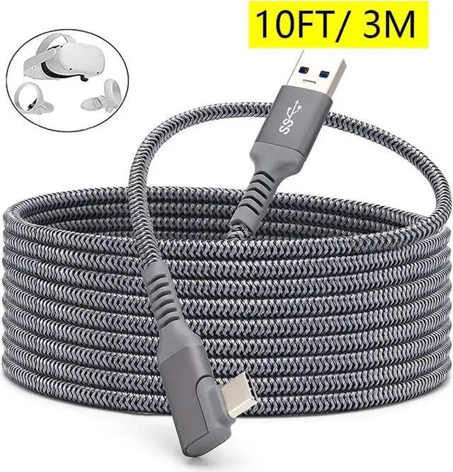 Main image of for Oculus Quest 2 Link VR/Virtual Reality Headset Cable(10ft/3M) for PC Gaming,USB 3.2 Gen1 5Gbps Type C USB C to USB Type A, High Speed Data Transfer & Fast Charger for Quest 2 and Quest (10feet)