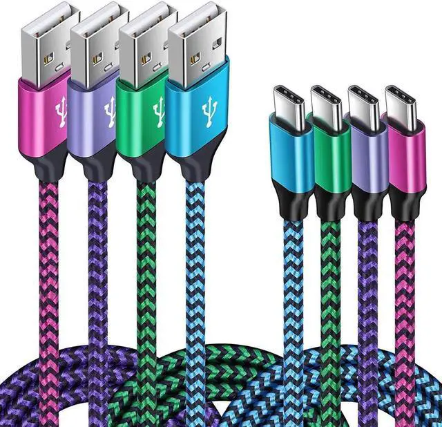 Main image of 4Pack USB C Fast Phone Charger 3ft 3ft 6ft 6ft Type A to Type C Charging Cable Android Car Power Cord for Samsung Galaxy S21/S21 Plus/S21 Note 20 Ultra/10 A42 A51 A52 A71 S10 A01 A11 A21 A31 iPad