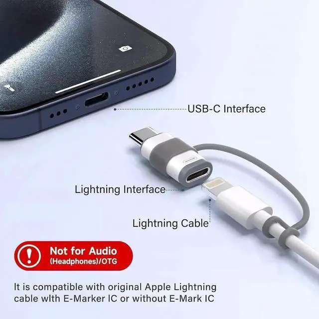 Alt view image 6 of 7 - 4 Pack Lightning to USB C Adapter for iPhone 15/16/16 Pro Max/Plus Samsung S24 Support Charging & Data Transfer Type C Charger Connector Cable Lightning Female to USB C Male Adapter Not for Audio