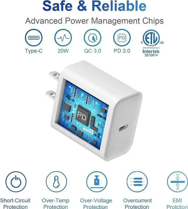 Alt view image 7 of 7 - iPhone 14 13 12 11 Super Fast Charger [2Pack] cargador 20W Rapid USB C Wall Charger Block with 6FT Fast Charging Cable Compatible with iPhone 14 Pro Max/Pro/Plus/Mini/iPad