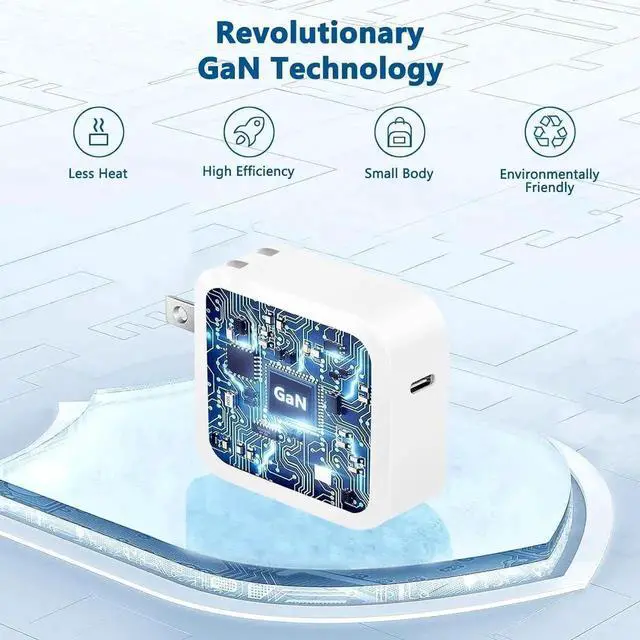 Main image of USB C Charger Block, 65W GaN Adapter with 6FT Type C Cable, Fast Charging Foldable Charger for i-Ph-one 15/14/13/12/11/Pro Max/XS/XR/X,Galaxy,i-P-ad Pro/Air/Mini,Ma-c-Book Pro/Air and More (White)