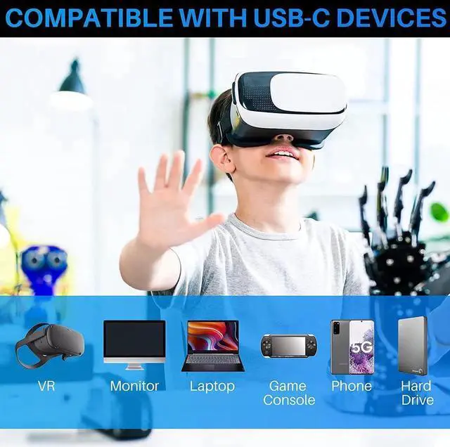 Alt view image 5 of 7 - for Oculus Quest Link Cable 24FT/7M, USB A to 90 Degree USB C Link Cable Fast Charging 60W, USB 3.2 Gen1 5Gbps, Compatible for Quest 2 VR Headset, Galaxy S21 S20 Note20, Pixel 4 3 XL and More