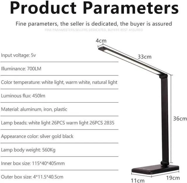 Alt view image 3 of 7 - 52PCS LED Desk Lamp 5 Color x5 Dimable Level Touch USB Chargeable Reading Eye-protect with timer Table lamp Night Light