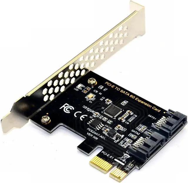 Main image of PCIe SATA Card 2 Ports, PCI-E to SATA Expansion Card, 6Gbps PCI-E (2X 4X 8X 16X) SATA 3.0 Controller Card for Windows 10/8/7/XP/Vista/Linux,Support SSD and HDD