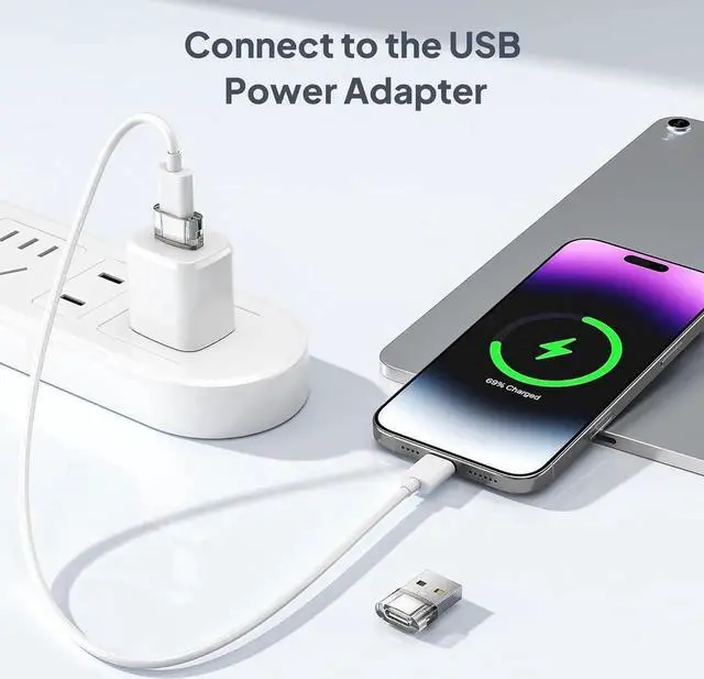 Alt view image 3 of 7 - USB to USB C Adapter 4 Pack Transparent Type-C Female to A Male Car Charger Converter for New iPhone 16 Pro Max Plus 15 14 13 Apple Watch 10 9 8 Airpods iPad Air 5 Mini 6 7 S24 Ultra