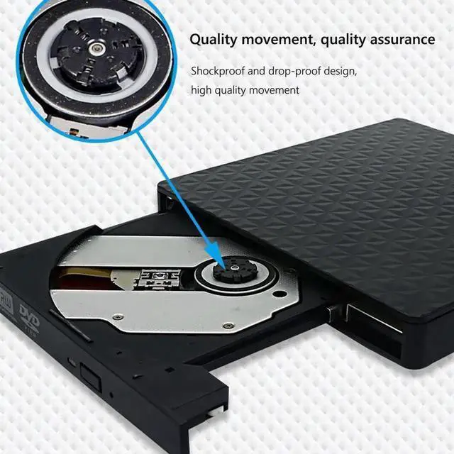 Alt view image 7 of 7 - External CD DVD Drive, USB 3.0 & Type-C Slim Portable CD DVD+/-RW Drive External DVD Writer CD Burner Player, External Optical DVD Drive for Laptop, Desktop, Mac, PC, WIN 11/10/8/7/XP/Linux/Vista/OS