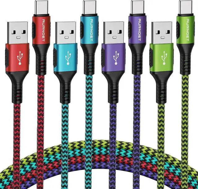 Main image of USB C Cable 4pack 6ft Type C Charger Nylon Braided USB C Charger Cord Fast Charging Cable for Samsung Galaxy S21 S20 S10 Plus Note 10 LG Google Pixel Moto etc