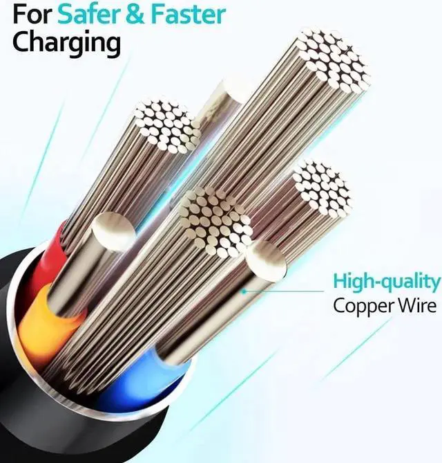 Alt view image 7 of 7 - Puxnoin Multi Charging Cable 6FT 2Pack Multi Charger Cable 4 in 1 Universal Multiple USB Cable Fast Charging Cord with Type-C, Micro USB Port for Most Cell Phone, Tablets