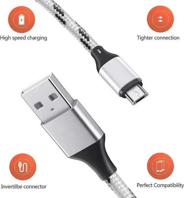Alt view image 3 of 7 - Multi Charging Cable, 5ft 3Pack Multi Charger Cable Nylon Braided Multiple USB Universal 3 in 1 Charging Cord Adapter with Type-C, Micro USB Port Connectors for Cell Phones and More