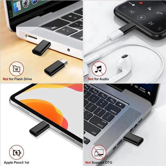 Alt view image 5 of 7 - 4 Pack Lightning to USB C Adapter for iPhone 15/15Pro/15 Pro Max/Plus,Samsung S24 S23,iPad Air,Nintendo Switch,Fast Charging&Data Transfer,Type C Charger Connector Cable,for iPhone 15 Charger