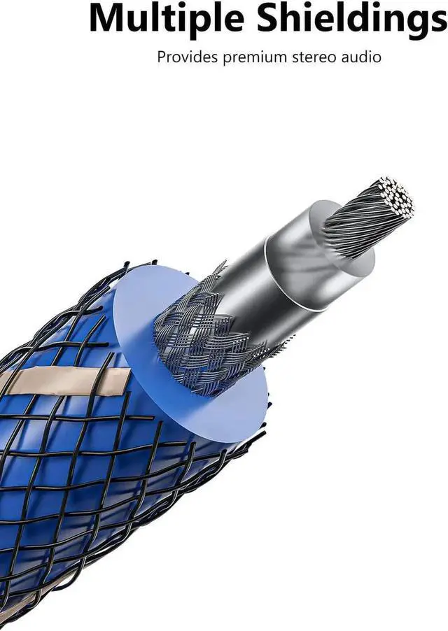 Alt view image 4 of 6 - Subwoofer Cable (10ft / 3M) -Digital Coaxial/Subwoofer Cable Dual Shielded with Gold Plated RCA to RCA Connectors 10 ft.