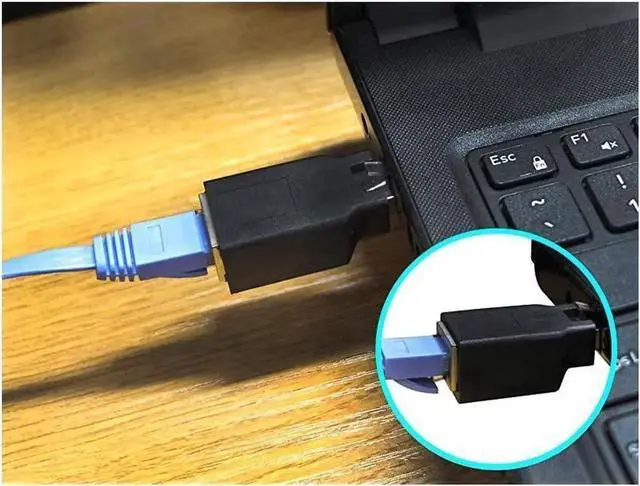 Alt view image 4 of 7 - RJ45 Ethernet LAN Male to Female Cat5 / Cat5e / Cat6 Crossover Adapter(2-Pack),Black (Straight)