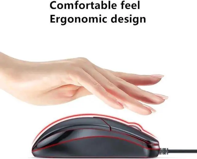 Alt view image 6 of 7 - Wired Mouse Gamer Computer Office Gaming Silent USB Mouses 1000 DPI Mice Ergonomic For Macbook Laptop PC Non Slip Mouse Gamer (Color: Black)