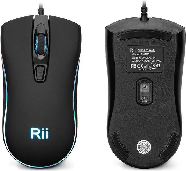 Alt view image 4 of 4 - R-i-i RGB Backlit Business Keyboard,Gaming Keyboard and Mouse Combo,USB Wired Keyboard,RGB Optical Mouse for Gaming,Business Office