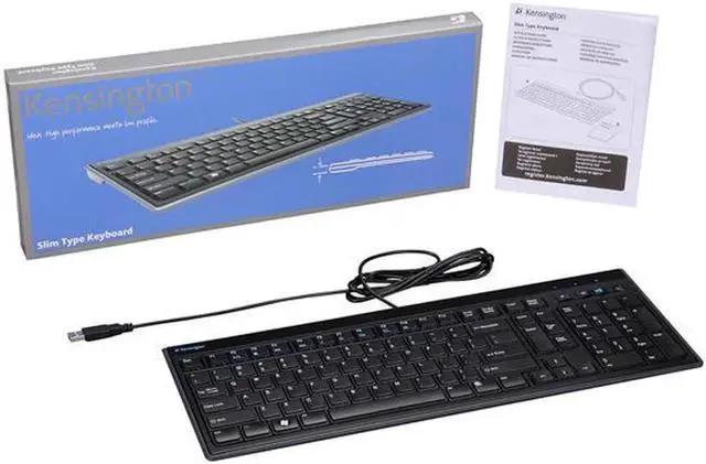 Alt view image 4 of 4 - Ken-sing-ton K72357US Slim Type USB Keyboard Compatible with PC or Mac (Black)