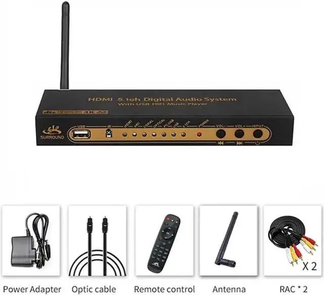 Main image of HDMI 5.1 Audio Converter Decoder DAC DTS AC3 FLAC PCUSB APE 4K*2K HDMI to HDMI Extractor Converter Splitter Digital SPDIF ARC, Digital Analog Audio Video Surround Sound System 192Khz/24Bit for Movies