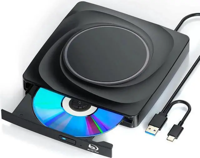 Main image of External Blu ray CD/DVD Drive, External DVD/BD Player Read Portable Blu-ray Cd DVD Drive USB3.0 and Type-C Port, Suitable for Windows XP/7/8/10 for Mac-Book PC