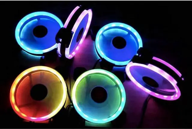 Alt view image 3 of 7 - RGB Case Fans 6 Pack, PC Computer Case 120mm Fan RGB with RGB Controller, Reinforced Quiet Fan Blade Design, Adjustable Colorful Cooling Cooler