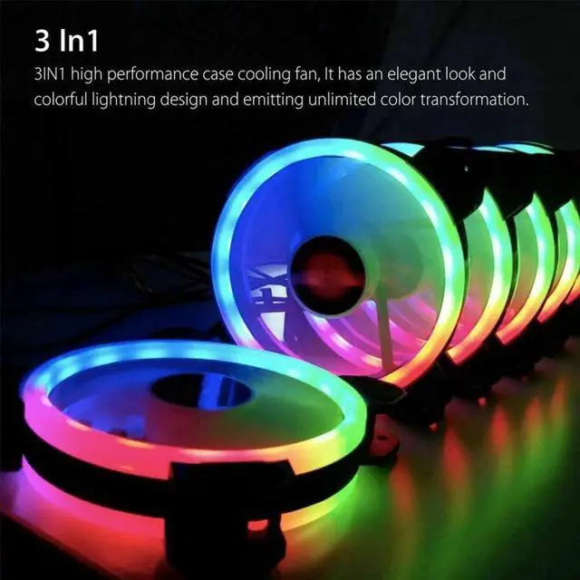 Alt view image 6 of 7 - RGB Case Fans 6 Pack, PC Computer Case 120mm Fan RGB with RGB Controller, Reinforced Quiet Fan Blade Design, Adjustable Colorful Cooling Cooler