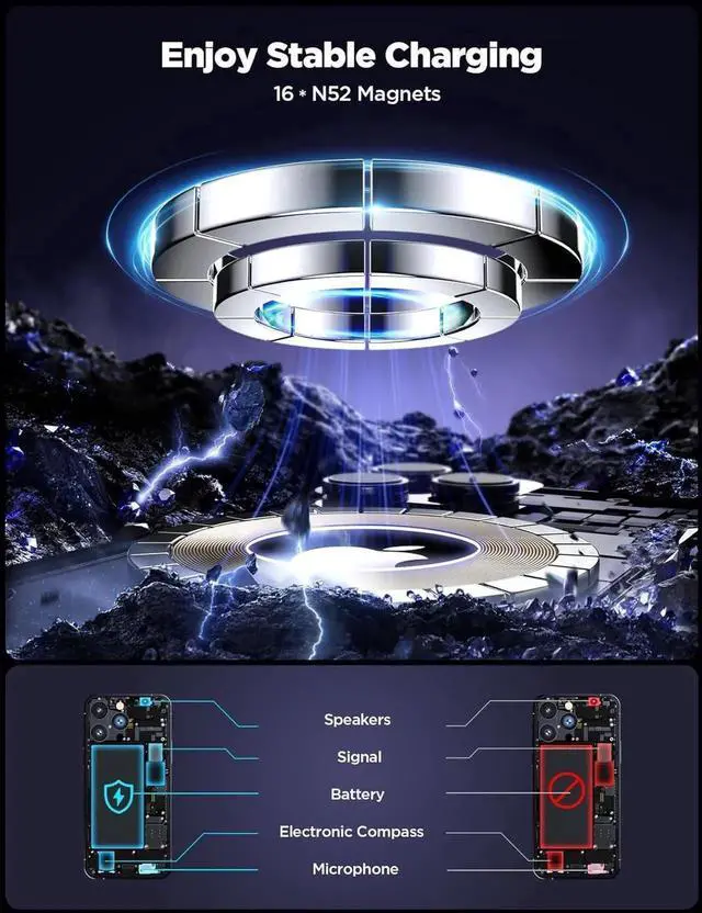 Alt view image 3 of 7 - JOYROOM for MagSafe Car Mount Charger, 2024 Upgraded 15W Fast Charging Magnetic Wireless Car Charger Suitable for [Vent+Dash+Wall], for Magsafe Charger Car Phone Holder Mount for iPhone 15/14/13/12