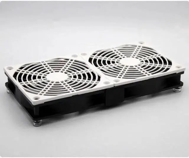 Alt view image 2 of 2 - Router Laptop base cooling fan stand USB 5V High air volume silent fan Dual fan [Black]
