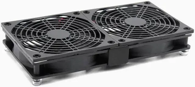 Main image of Router Laptop base cooling fan stand USB 5V High air volume silent fan Dual fan [Black]