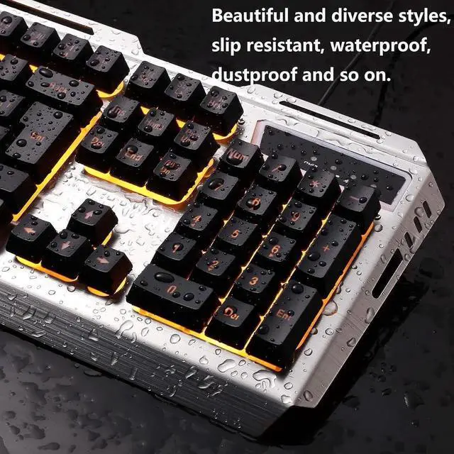 Alt view image 7 of 7 - Keyboard and Mouse,Gaming Keyboard and Mouse,Light up Mouse and Keyboard Combo,Wired Keyboard and Mouse combo,Computer Keyboard and Mouse, Orange Backlit Keyboard LED keyboard and mouse for X-box PS-4