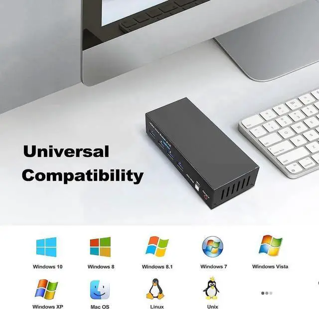 Alt view image 6 of 7 - HDMI KVM Switch Monitors 2 Computers, 8K60HZ/4K120Hz KVM Switch Dual Monitors 2 Computers with 4 USB 3.0 Port, HDMI KVM Switch 2 Port Support Button and Remote Switch, 2 PC Sharing 4 USB Devices