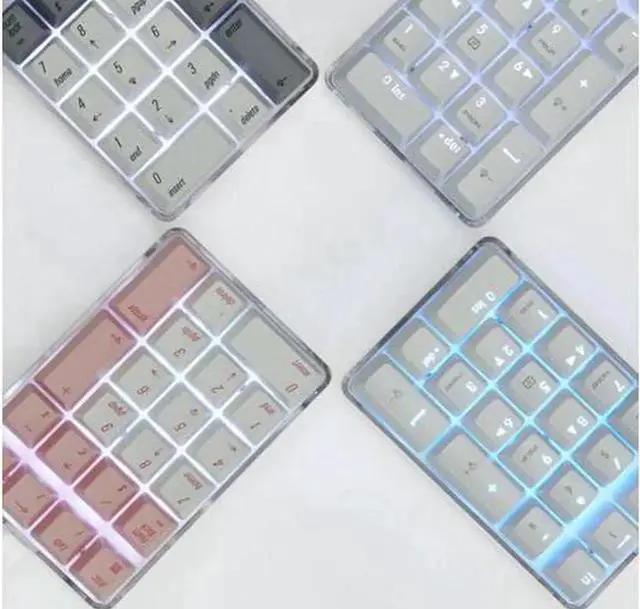 Alt view image 3 of 7 - Mechanical Numeric Keypad GATERON Brown Switch Wired Gaming Keypad Crystal Case White Backlit 21 Keys Mini Numpad Portable Keypad Extended Layout Pink Magicforce by Qisan