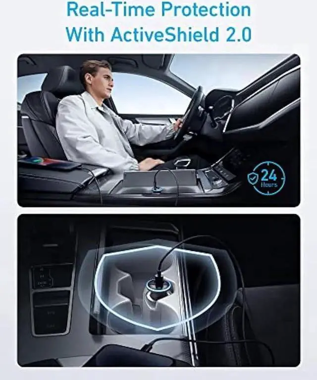 Alt view image 2 of 6 - USB C Car Charger Adapter, Anker 52.5W Cigarette Lighter USB Charger, 323 Anker Car Charger with 30W PowerIQ 3.0 Fast Charging for iPhone 15/15 Plus/15 Pro/15 Pro Max, Galaxy S23/22, Pixel