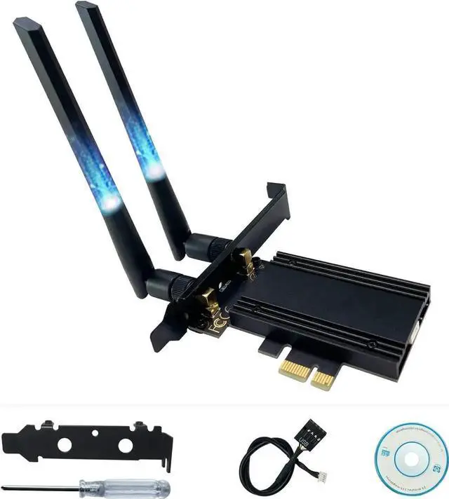 Alt view image 5 of 7 - PCIe WiFi 6E Card, AX210 Network Card,Tri-Band 6G/5.8G/2.4GHz, Bluetooth 5.2 (802.11ax) 5400Mbps Wireless Wi-Fi Cards Adapter with MU-MIMO, OFDMA, Support Windows 10/11 (64-bit) for Desktop PC (Black)