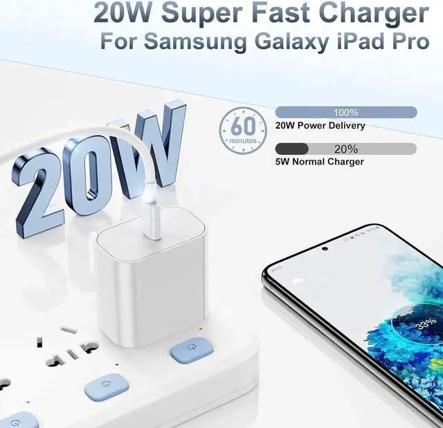 Alt view image 6 of 7 - iPhone 15 Fast Charger, 20W USB C Charging Block for Apple iPhone 15 Plus/15 Pro Max, iPad Pro 12.9/11 inch/4/3th/Air/Mini/6 Gen,iPad Wall Plug Power Adapter Cube Brick/6ft Type C to C Cable Cord Long