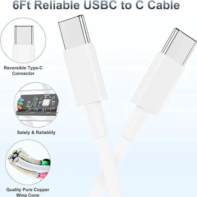 Alt view image 5 of 7 - iPhone 15 Fast Charger, 20W USB C Charging Block for Apple iPhone 15 Plus/15 Pro Max, iPad Pro 12.9/11 inch/4/3th/Air/Mini/6 Gen,iPad Wall Plug Power Adapter Cube Brick/6ft Type C to C Cable Cord Long