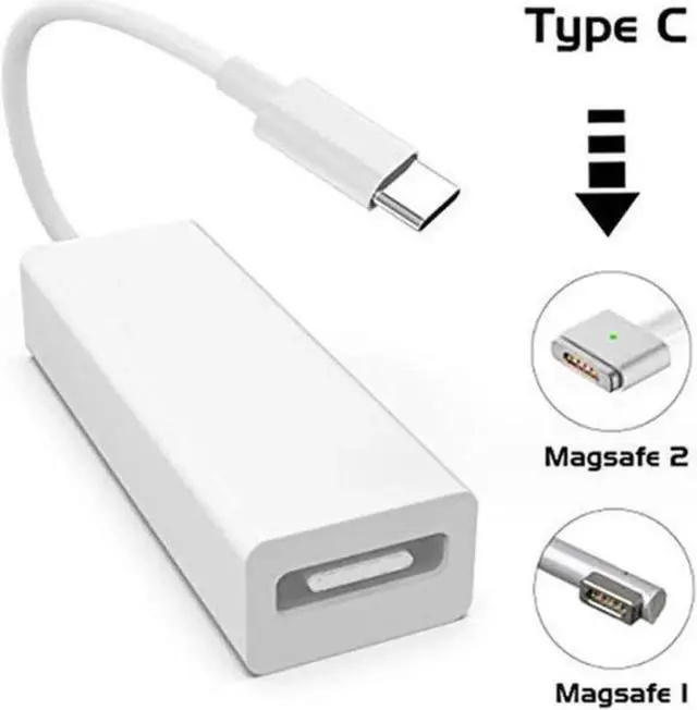 Main image of USB C Magsafe Adapter, Type C to Magsafe 1&2 Converter Adapter Charge, Compatible with New MacBook Pro/Air and Any USB C Devices,USB 3.1 Type C Male to Magsafe 2 5Pin Female Cable Cord Converter Adapt