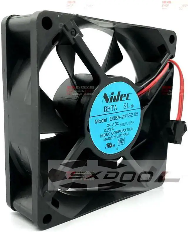 Main image of NEW Original Nidec 80*80*25mm 8cm D08A-24TS2 05 DC 24V 0.23A 2-Lines inverter cooling fan