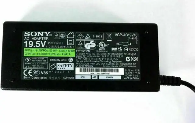 Alt view image 2 of 3 - Genuine So-ny VGP-AC19V10 AC Adapter ADP-90YB Charger Laptop w/PC