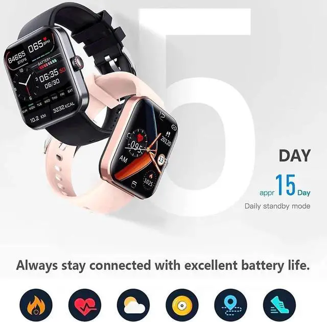 Alt view image 6 of 7 - Blood Glucose Monitoring Smartwatch - Fitness Tracker with Blood Pressure, Blood Oxygen Tracking - Heart Rate Monitor | Calorie Step Counter Non-invasive Blood Glucose Test Sport Smart Watch