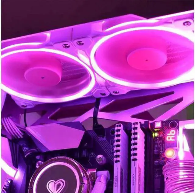 Alt view image 3 of 4 - ID-COOLING ZF-12025-PINK Case Fan 120mm 5V 3 PIN Addressable RGB Cooling Fan MB Sync, 4 PIN PWM Speed Control Fans for Radiator/CPU Cooler/Computer Case