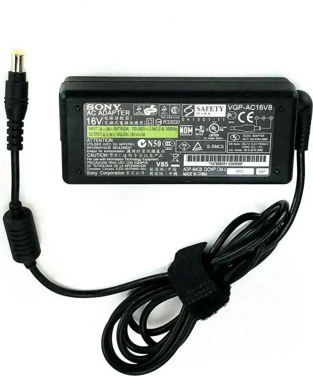 Alt view image 3 of 3 - Genuine So-ny VGP-AC16V8 AC Adapter for Vaio VGN-B VGN-S VGN-T Series W/P.Cord