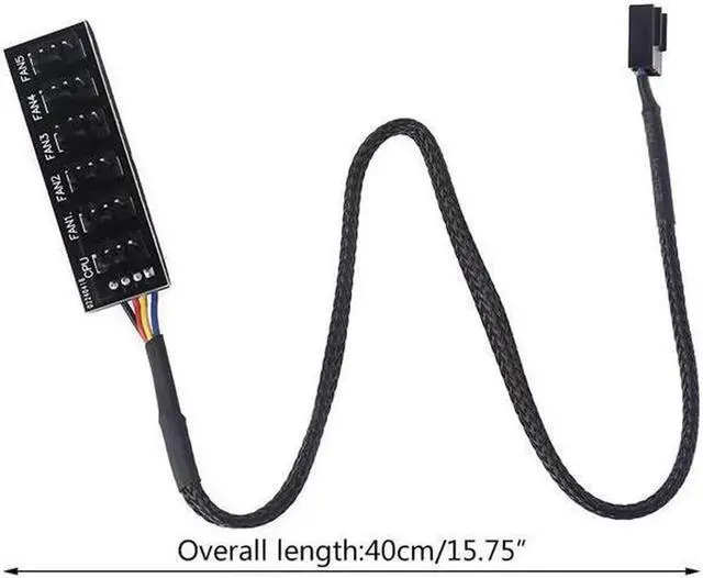 Alt view image 6 of 6 - Milue PWM Fan Hub PC Fan Splitter 6 Way Sleeved Power Supply Cable Adapter Internal Motherboard Fan Power Extension Cable Cord Pwm Fan Hub Splitter