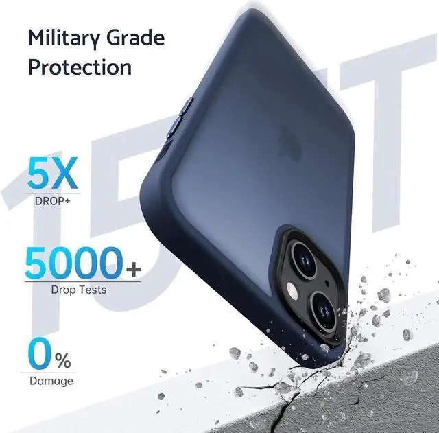 Alt view image 2 of 7 - Anqrp Designed for iPhone 14/13 Case, [Support Wireless Charging] Soft Silicone Slim Anti-Scratch Case for iPhone 14/13 6.1 inch, Blue