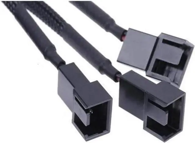 Alt view image 2 of 5 - SATA to 3 x 3 Pin / 4 Pin PMW 12V PC Case Fan Power Adapter Cable, 3-Pin or 4-Pin (PWM Connector) to 15 Pin SATA Computer Cooler Cooling Fan Splitter Y Power Cable 2-Pack