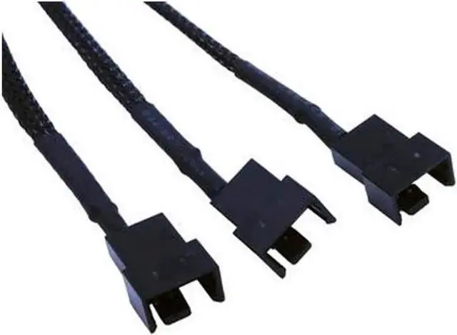 Alt view image 3 of 5 - SATA to 3 x 3 Pin / 4 Pin PMW 12V PC Case Fan Power Adapter Cable, 3-Pin or 4-Pin (PWM Connector) to 15 Pin SATA Computer Cooler Cooling Fan Splitter Y Power Cable 2-Pack