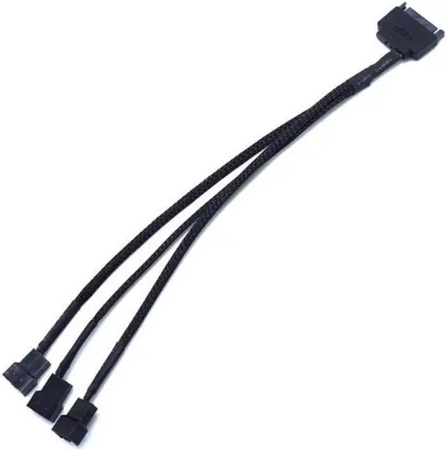 Alt view image 5 of 5 - SATA to 3 x 3 Pin / 4 Pin PMW 12V PC Case Fan Power Adapter Cable, 3-Pin or 4-Pin (PWM Connector) to 15 Pin SATA Computer Cooler Cooling Fan Splitter Y Power Cable 2-Pack