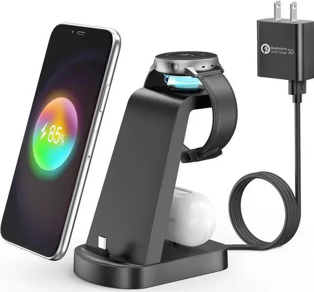 Main image of Charging Station for Multiple Devices,3 in 1 Fast Charging Stand USB-C Charger for Galaxy Watch 5/5 Pro/4/3/Active,Galaxy S23/S22/S21/S20/S10/Note20/Note10/Z Flip 4/Z Fold 4/Galaxy Buds