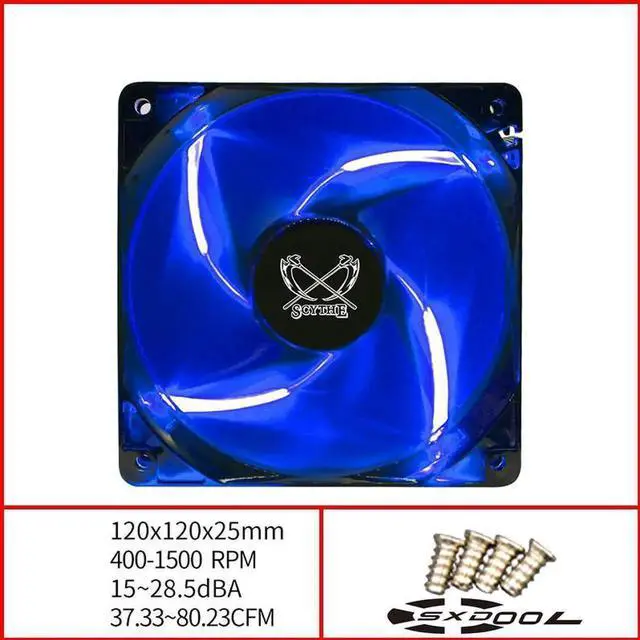 Alt view image 4 of 4 - SC1225LED12M Scythe STB120 Blue led CPU fan 120mm PWM chassis fan