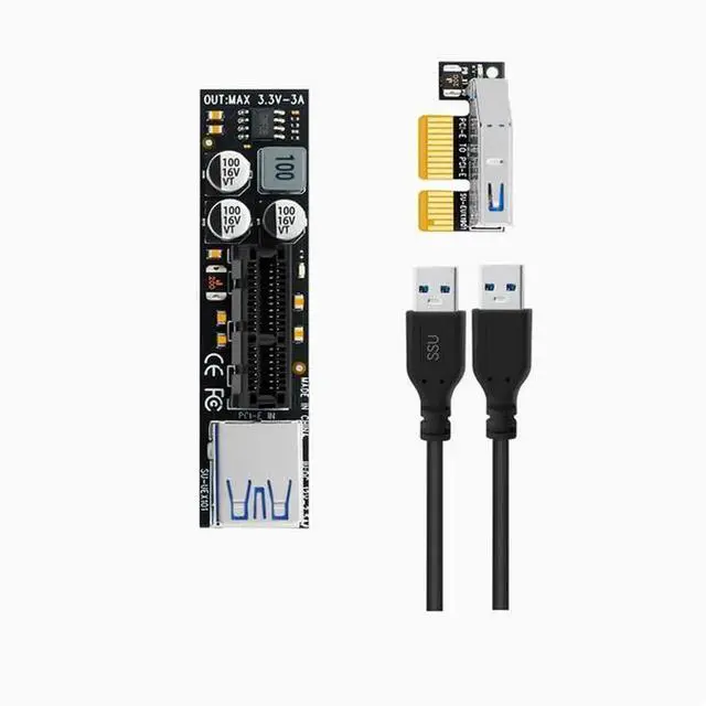 Alt view image 2 of 2 - pcie to dual X 4 port extension cable PCI-E cable Extension Extends the PCI-E port one male and one female