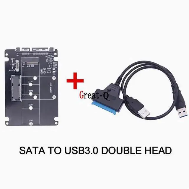 Main image of M.2 NGFF MSATA 2-in-1 to SATA Serial port USB3.0 conversion box Cable SSD case cover