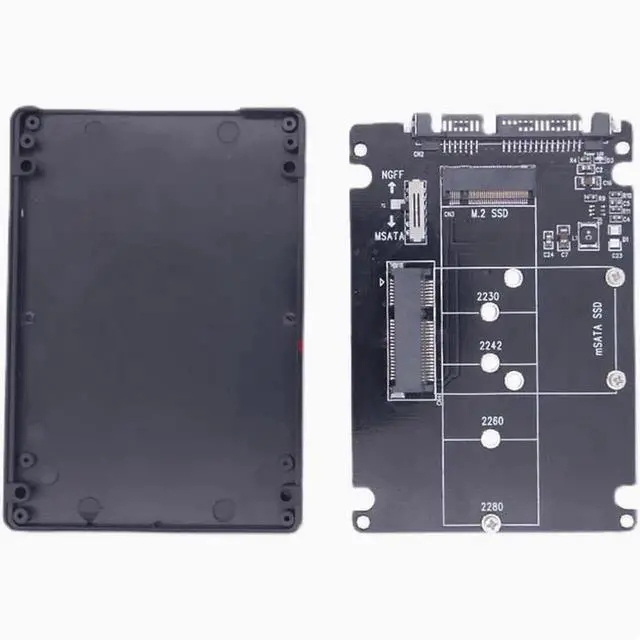 Alt view image 3 of 3 - M.2 NGFF MSATA 2-in-1 to SATA Serial port USB3.0 conversion box Cable SSD case cover