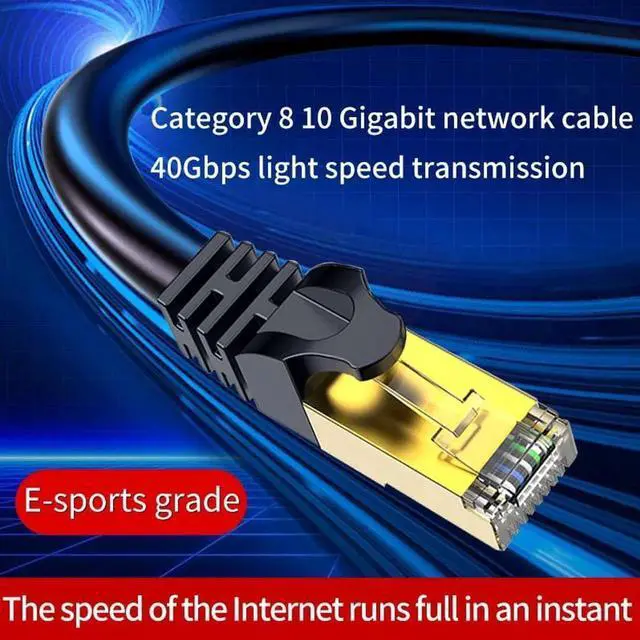 Alt view image 5 of 7 - 50ft / 15M CAT8 Ethernet Cable, 40Gbps 2000Mhz High Speed Gigabit SFTP Lan Network Internet Cables with RJ45 Gold Plated Connector 26AWG Cat 8 Network Wire, RJ45 Cable for Router/Modem/Xbox
